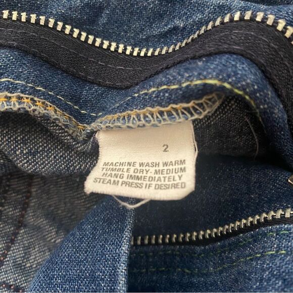 Vintage Rainbow Stitch Wide Leg Denim Jeans - Picture 9 of 10